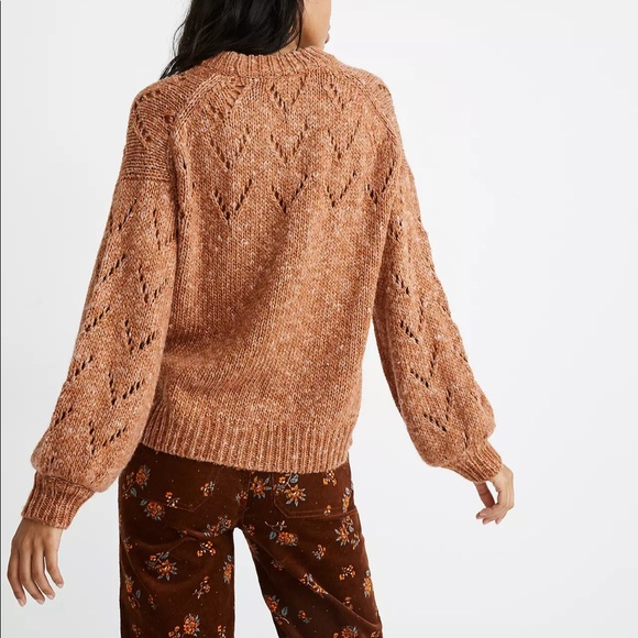 Madewell Pointelle Bubble-Sleeve Sweater - Picture 3 of 8